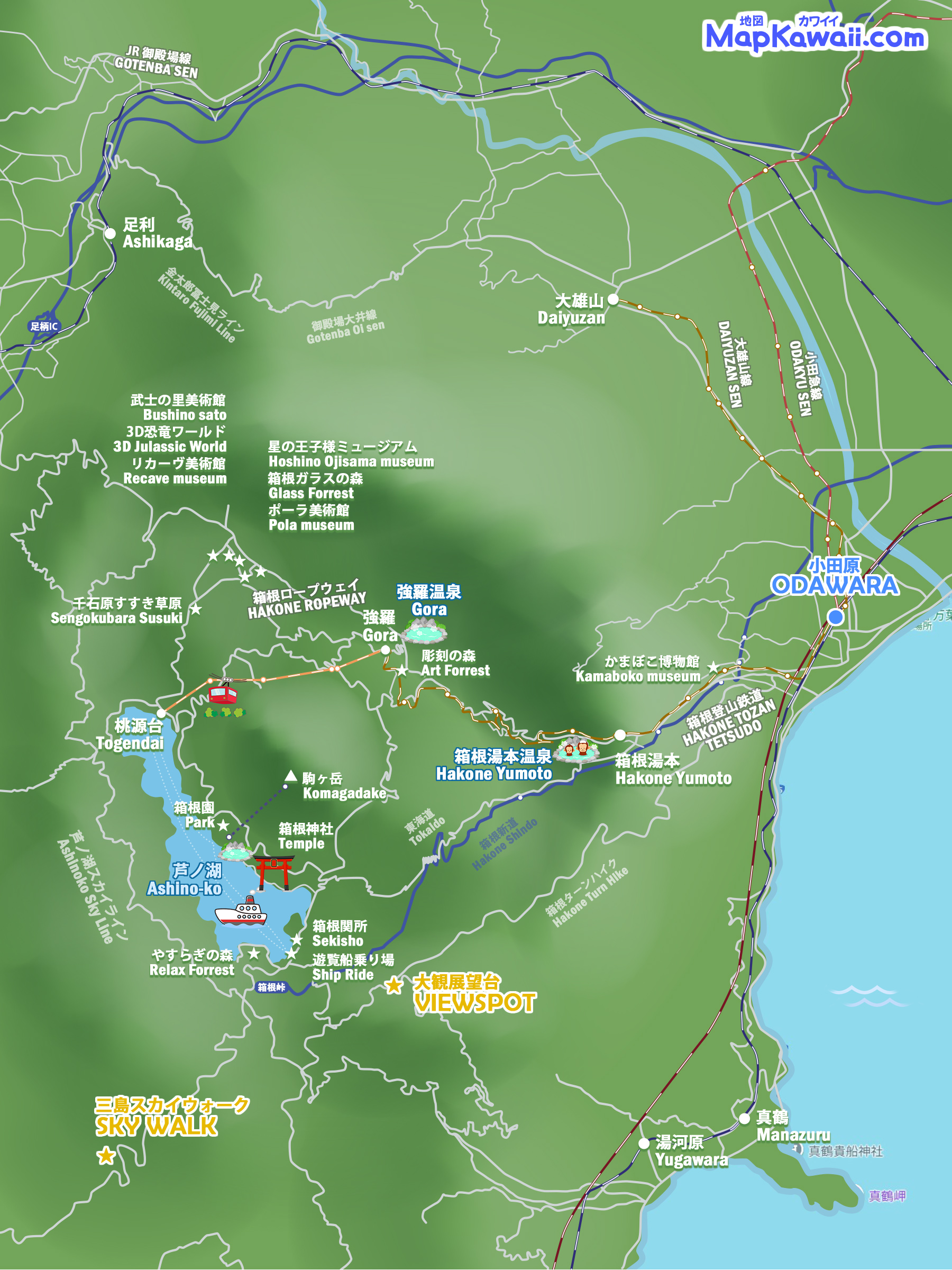 神奈川県 地図 わかりやすい 観光 市 路線図 グーグルマップ イラスト フリー無料