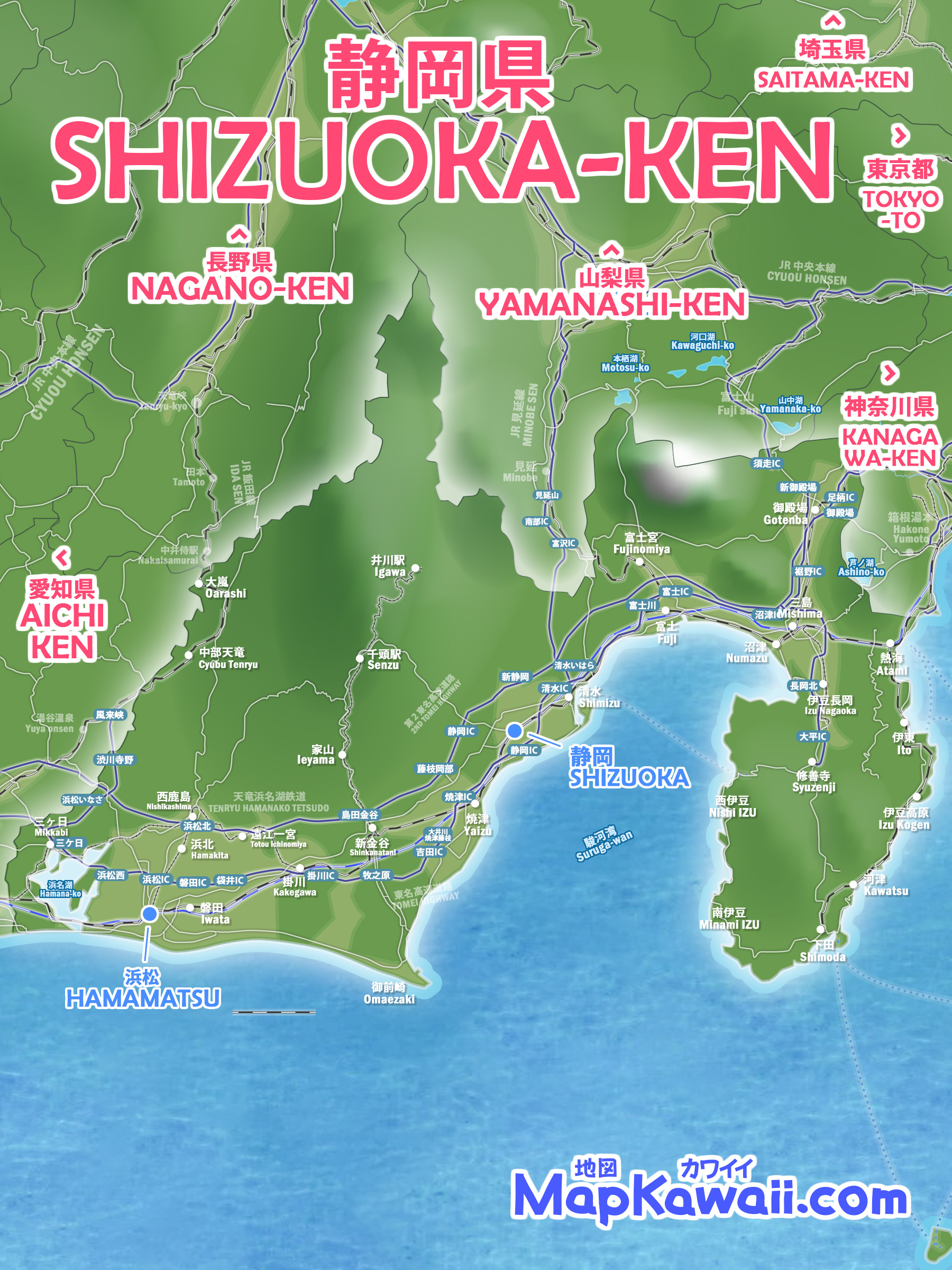 静岡 地図 わかりやすい 観光 市町村 グーグルマップ 無料 フリーイラスト